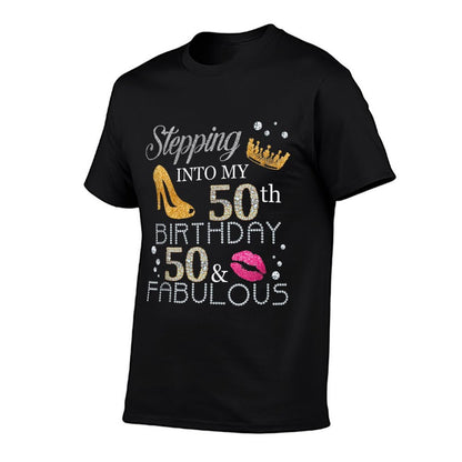 Stepping Into My 50th Birthday 1973 For Women 50th Bday  Summer-ready Fabric T-Shirt