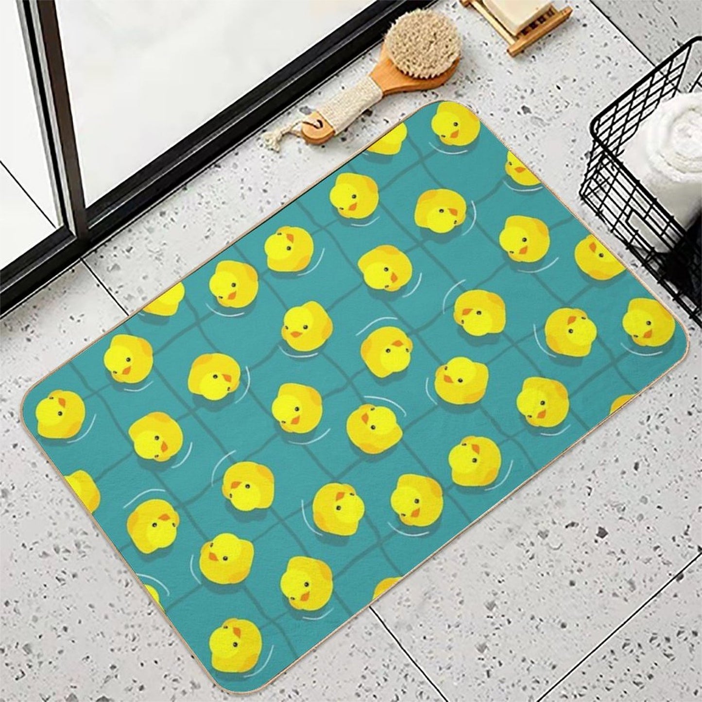 Rubber Ducks on Vacation  Easy Maintenance Bath Mat