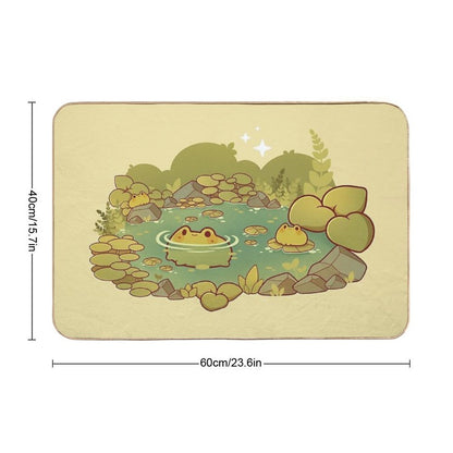 Cute Frog Pond  Multi-Purpose Bath Mat