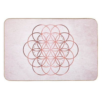 Rose Gold Flower of Life  Slip-Resistant Bath Mat