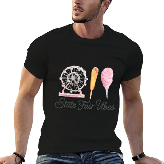 STATE FAIR VIBES, FAIR THEMED BIRTHDAY, RODEO OUTFIT TEE  Moisture-wicking T-Shirt