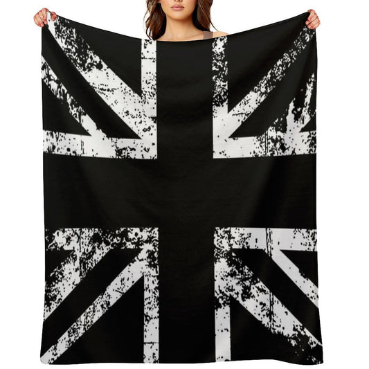 United Kingdom Black Flag Anti-pilling Throw Blanket