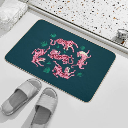 Night Race Pink Tiger Edition  Easy To Clean Bath Mat