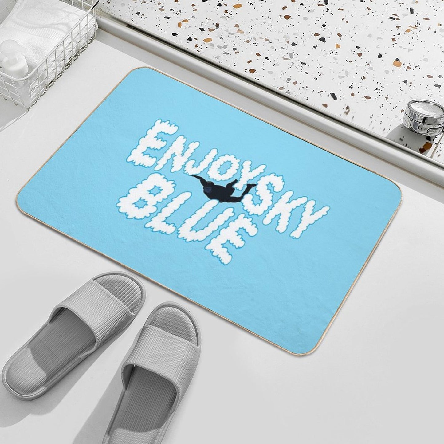 Enjoy Sky Blue Durable Bath Mat