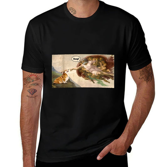 Boop The Snoot of Welsh Corgi Funny Korgi Dog Meme  Wrinkle-resistant T-Shirt