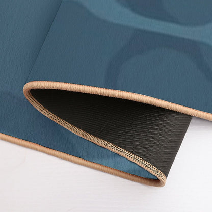 Minimalist Abstract Neutral Blue Tones  Non-Slip Bath Mat