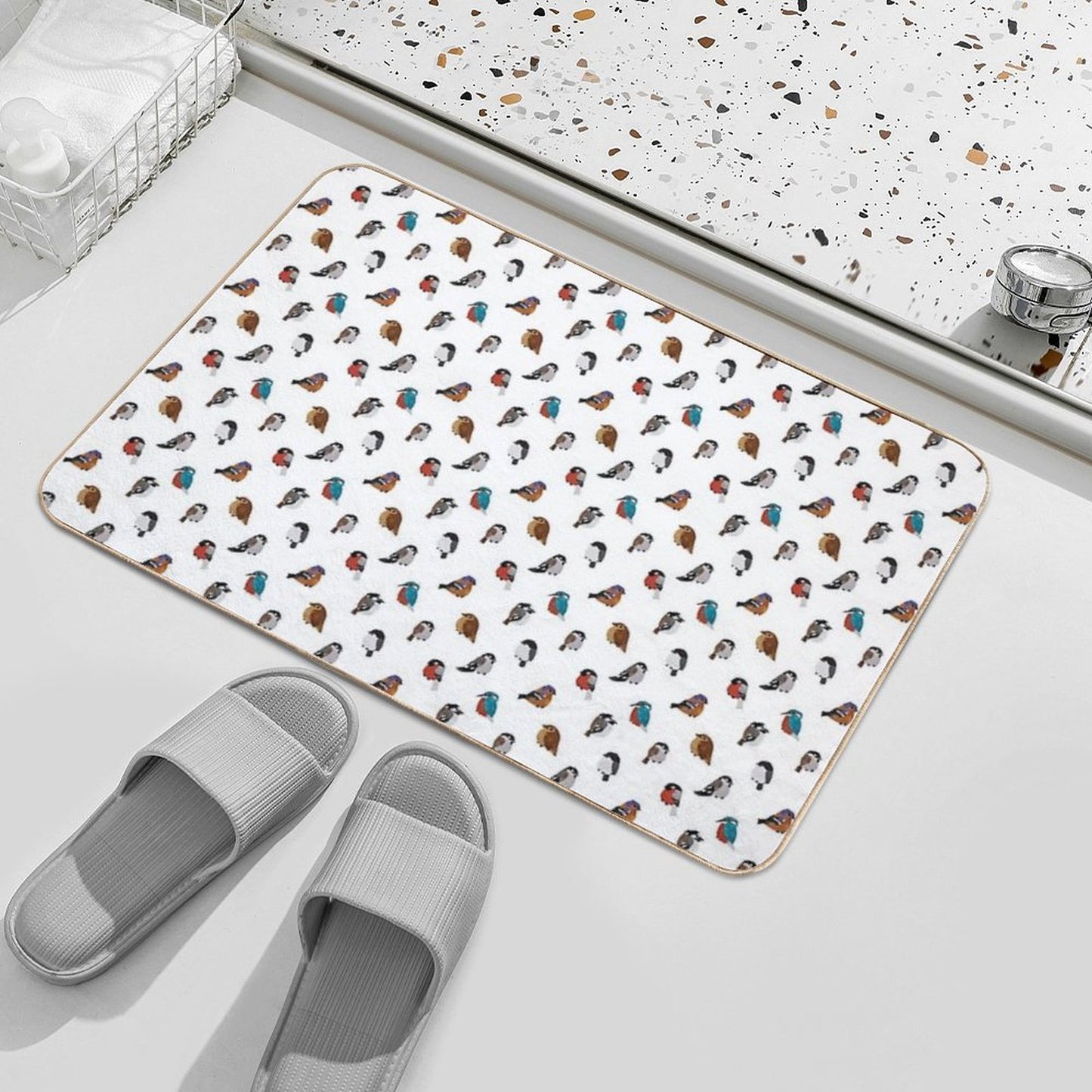 Beautifully Designed Bird Breed Images  Anti-Trip Bath Mat