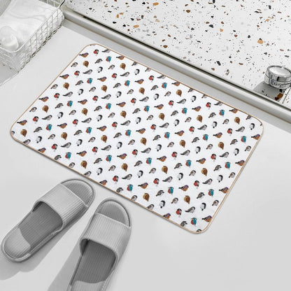 Beautifully Designed Bird Breed Images  Anti-Trip Bath Mat
