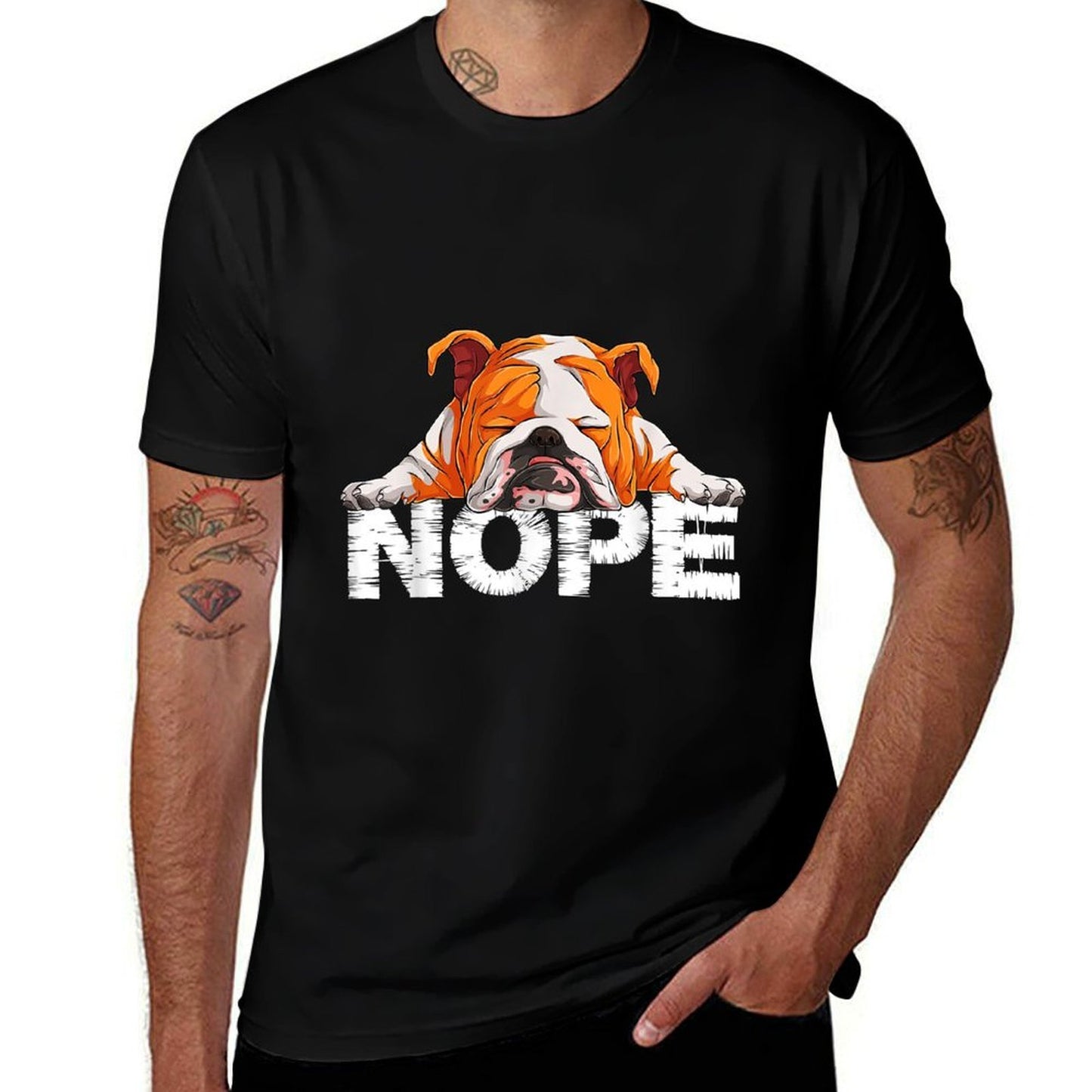 Nope Lazy English Bulldog Dog Lover The English Bulldog Nope  Versatile T-Shirt