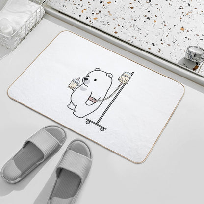Boba Bear Loves Boba Too Much!  Absorbent Bath Mat