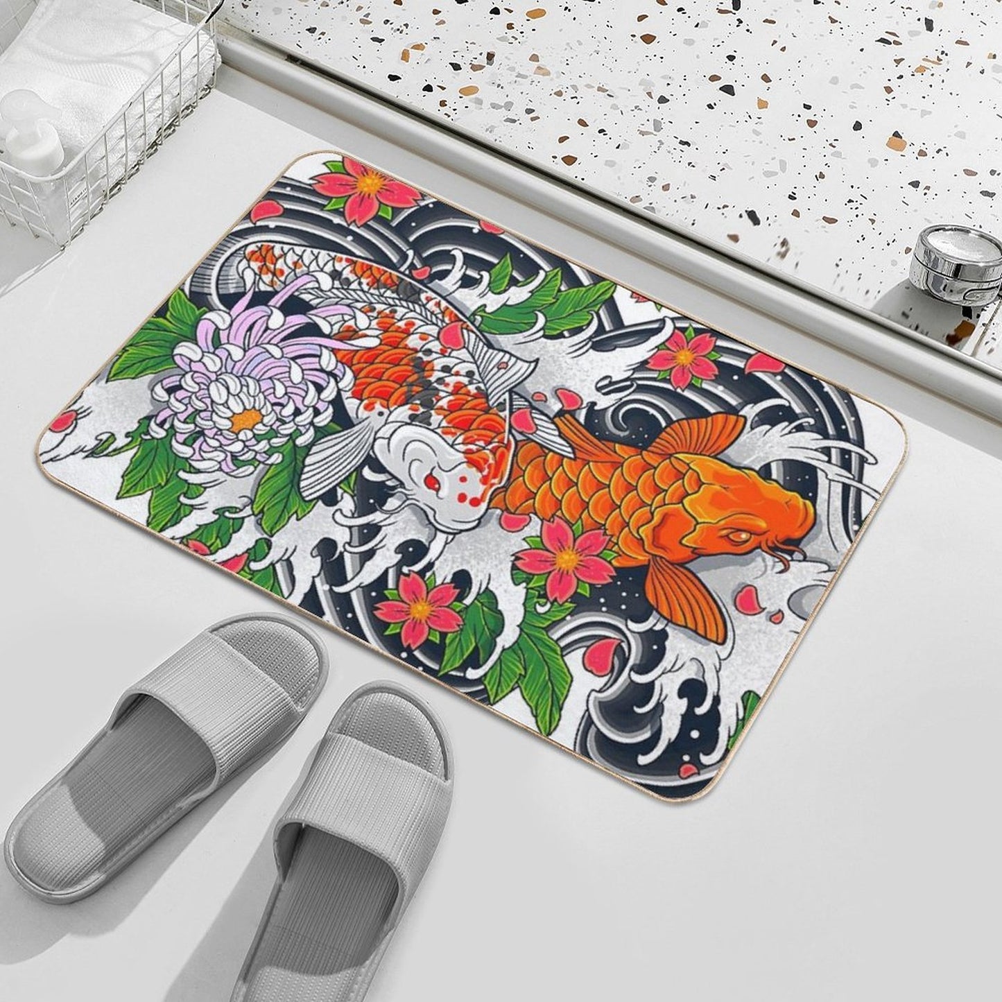 Koi Fish Pond  Eco-Friendly Bath Mat