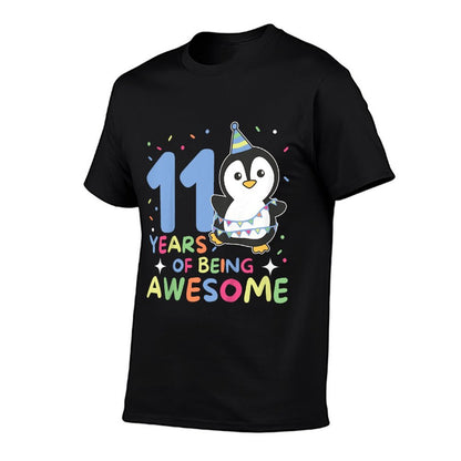 Kids Penguin For 11th Birthday For Children Eleven Years Old  Cotton T-Shirt