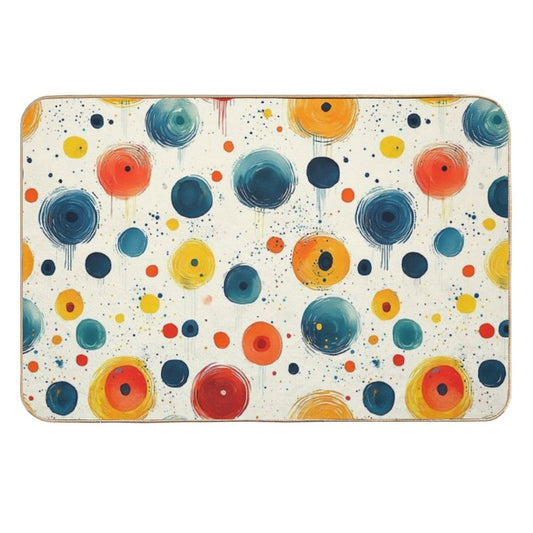 Watercolor Shapes Pattern – Colorful Abstract Circles  Slip-Resistant Bath Mat