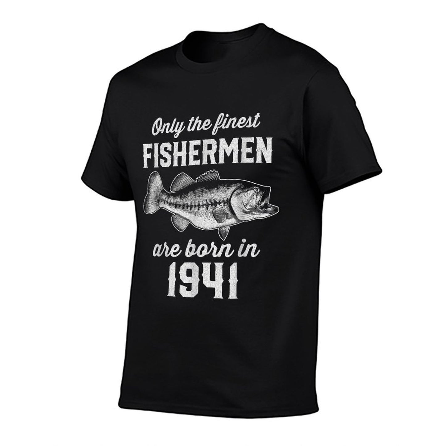 Gift for 80 Year Old Fishing Fisherman 1941 80th Birthday  Easy-care T-Shirt