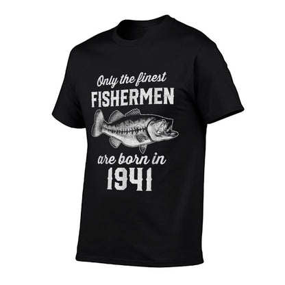 Gift for 80 Year Old Fishing Fisherman 1941 80th Birthday  Easy-care T-Shirt