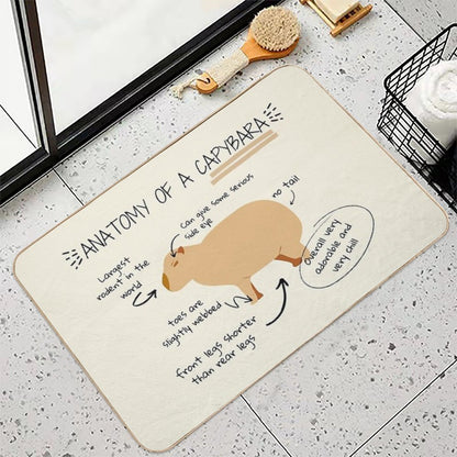 Anatomy of A Capybara  Easy Maintenance Bath Mat