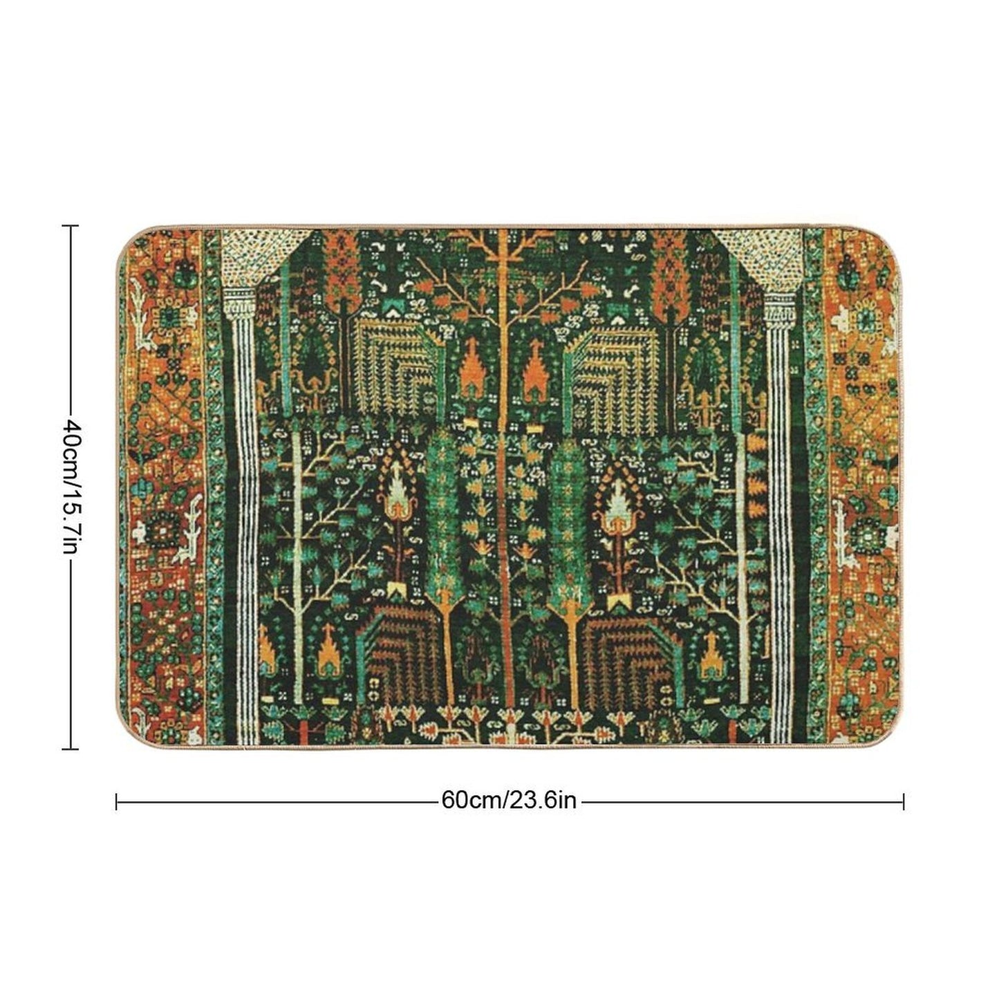 Weeping Willow Antique Bijar Persian Rug Print  Anti-Trip Bath Mat