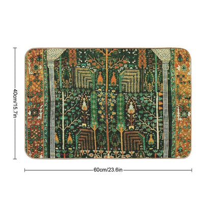 Weeping Willow Antique Bijar Persian Rug Print  Anti-Trip Bath Mat