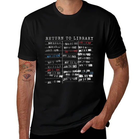 Return To Library Book Lover Library Card Book Due Date  Affordable Price T-Shirt