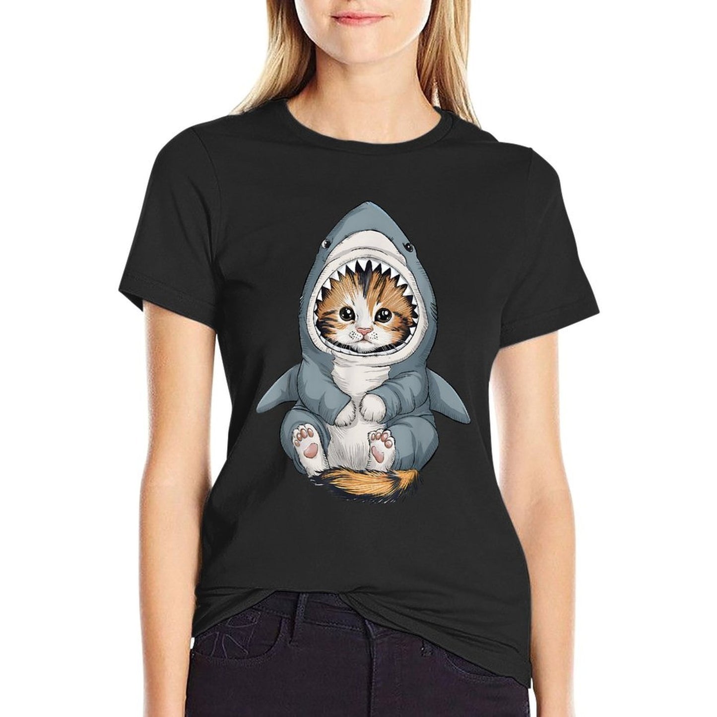 Cute Kitten in A Shark Costume Kitty My Cat Is A Shark  Soft T-Shirt