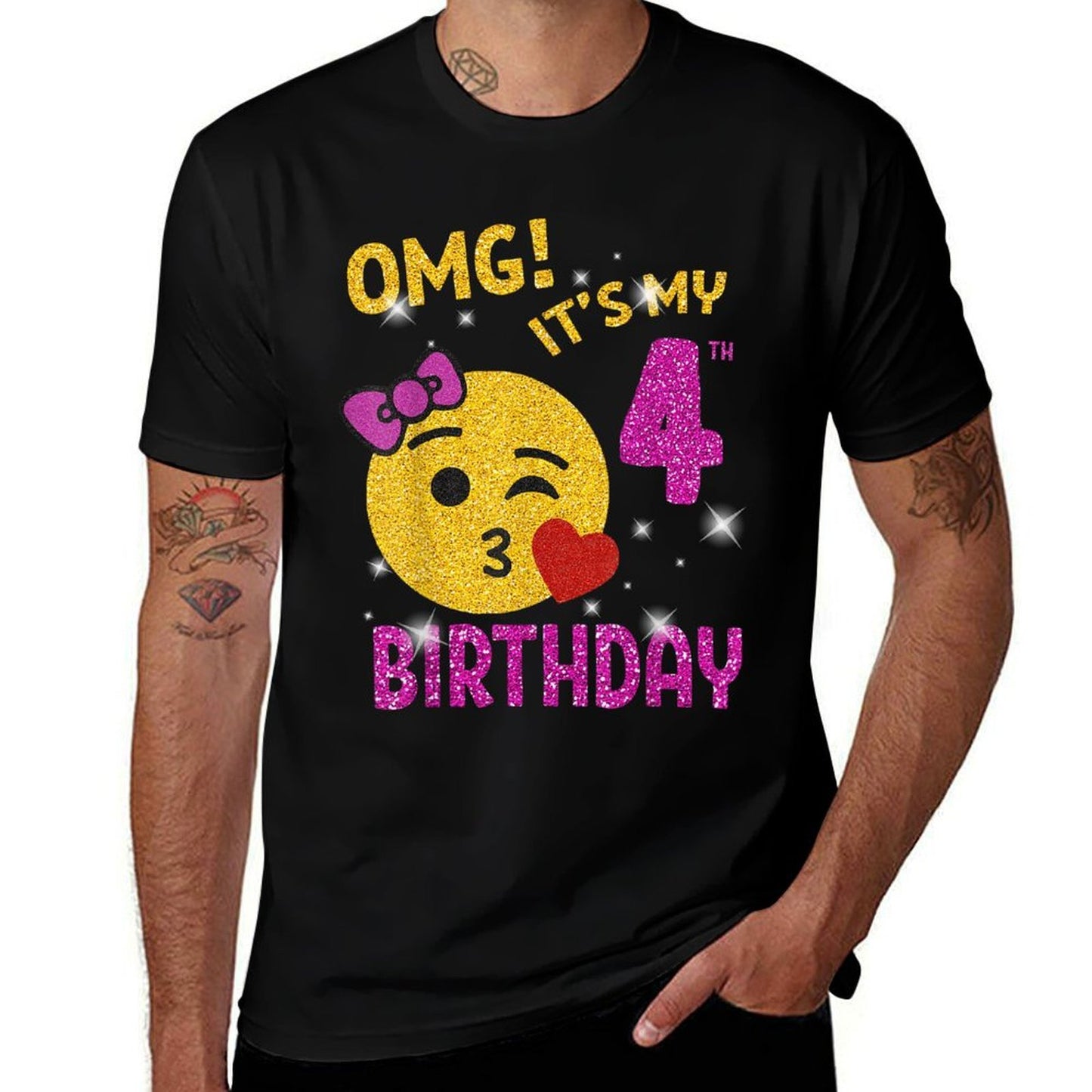 OMG It's My 4th Birthday Girl Cute 4 Yrs Old Birthday Party  Durable T-Shirt