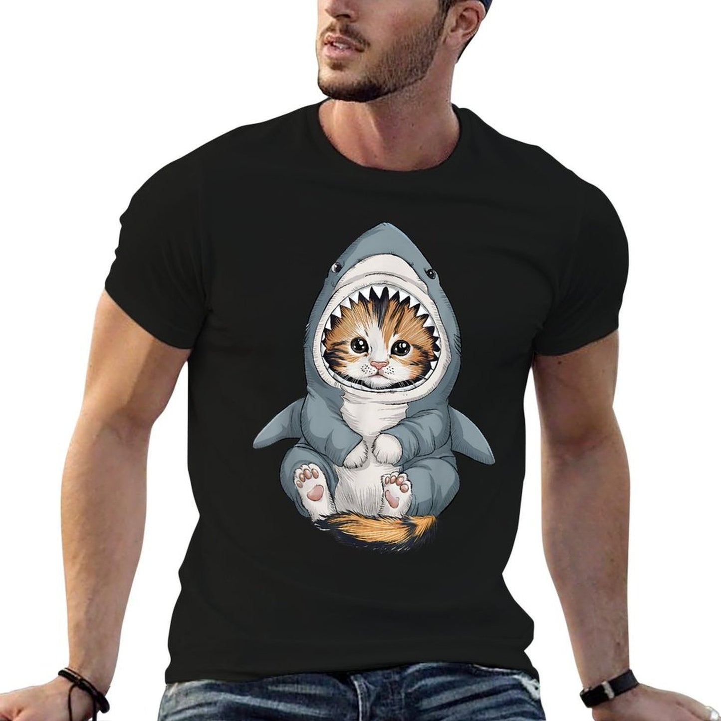 Cute Kitten in A Shark Costume Kitty My Cat Is A Shark  Soft T-Shirt