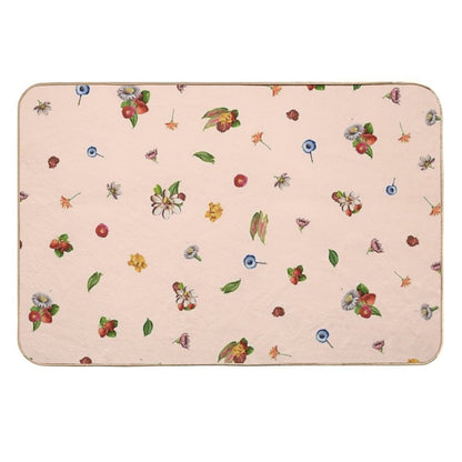 Botanical Pink Ice Cream  Stain-Proof Bath Mat