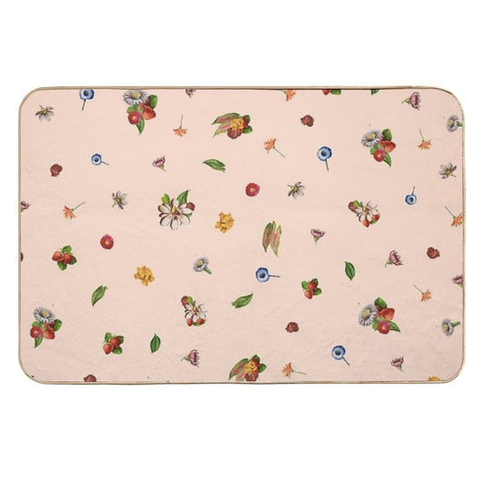 Botanical Pink Ice Cream  Stain-Proof Bath Mat