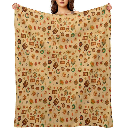 Dishes Wrinkle-free Throw Blanket