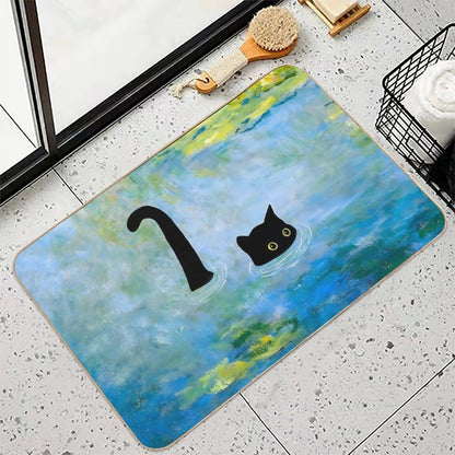 Claude Monet, Cat in Water Lilies, 1906  Long-Lasting Bath Mat