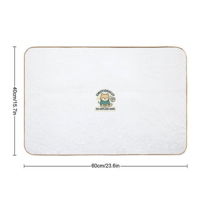 Emotionally on Airplane Mode – Meditative Cat Sticker  Multi-Purpose Bath Mat