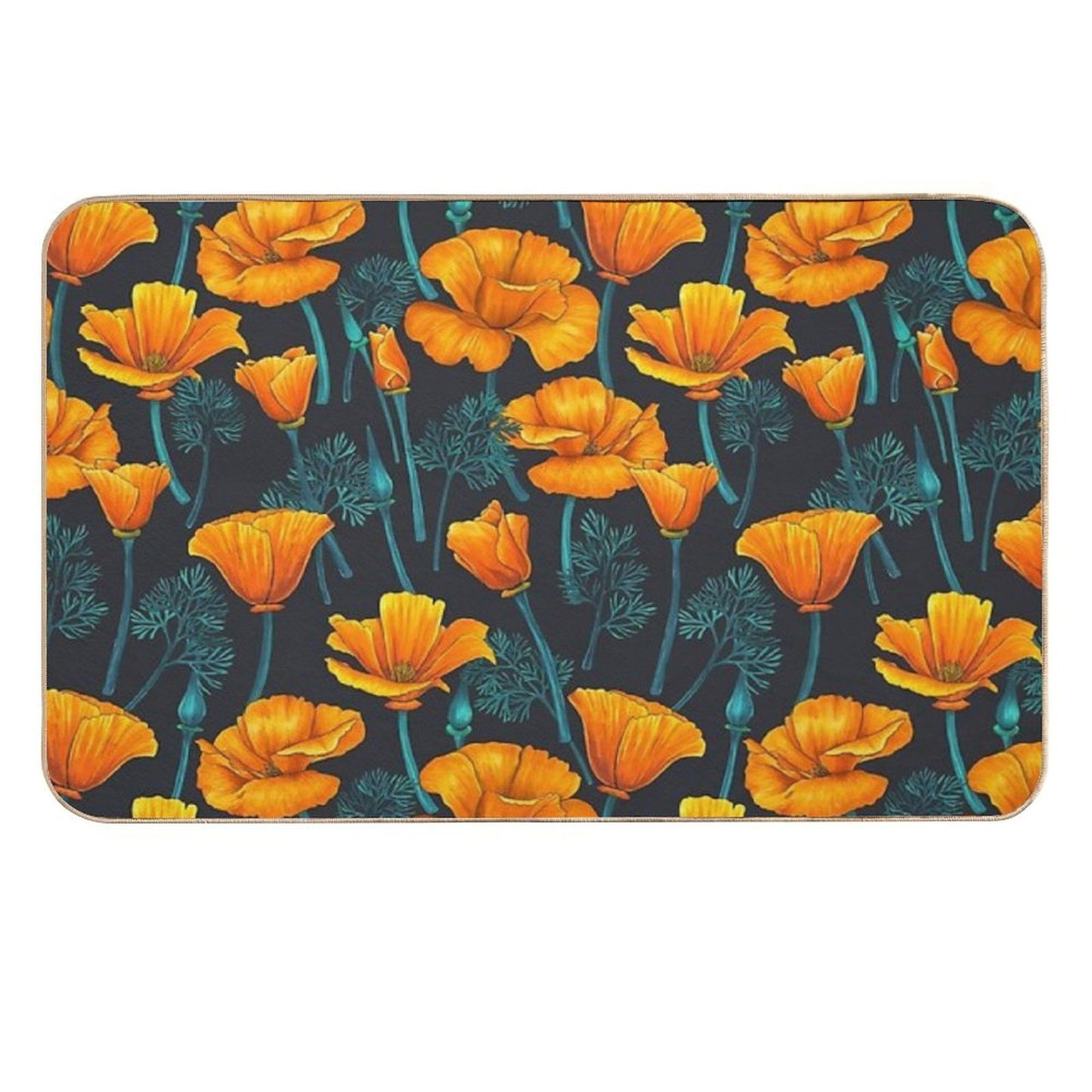 California Poppies 4  Rapid-Drying Bath Mat