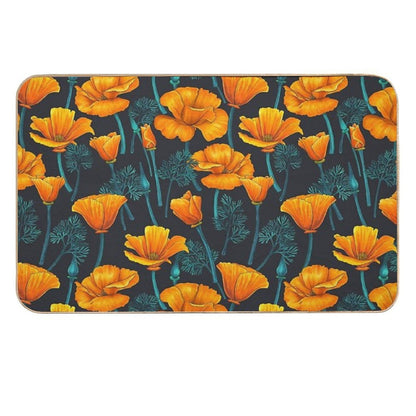California Poppies 4  Rapid-Drying Bath Mat