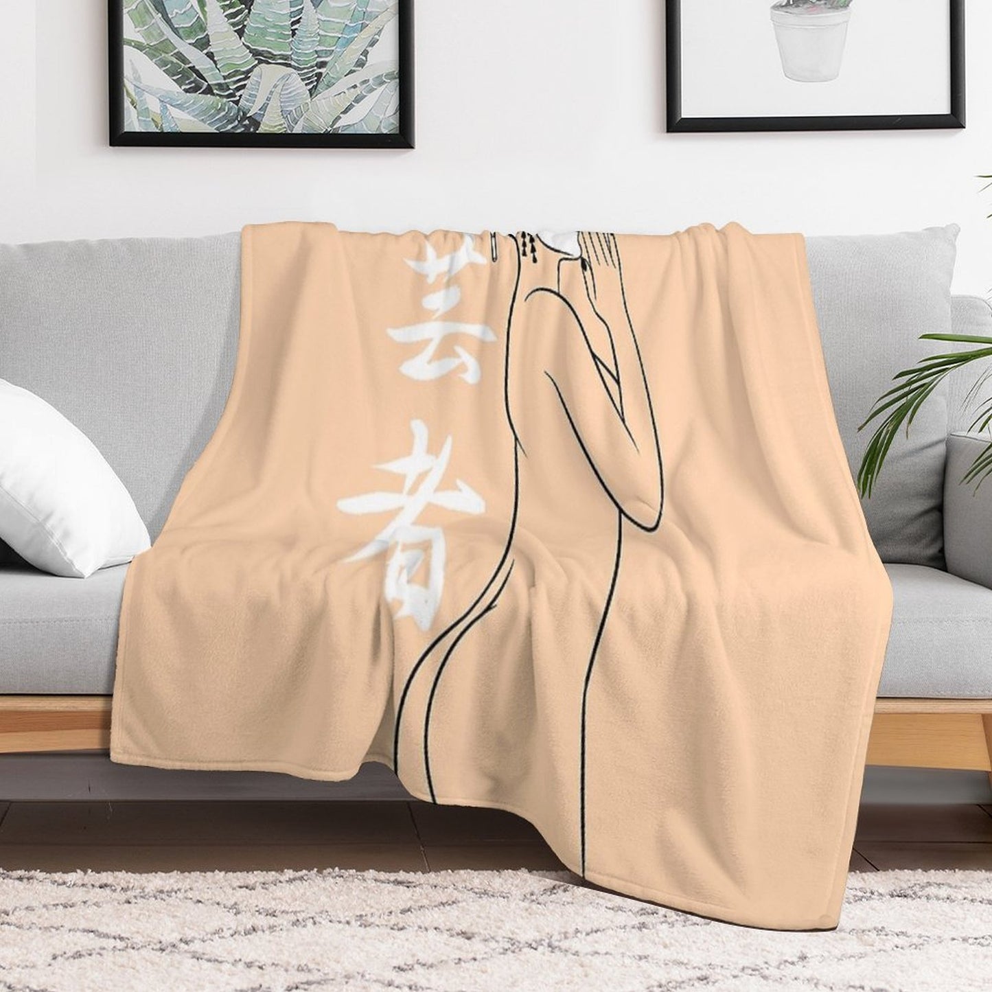 Geisha Nude Lightweight Throw Blanket