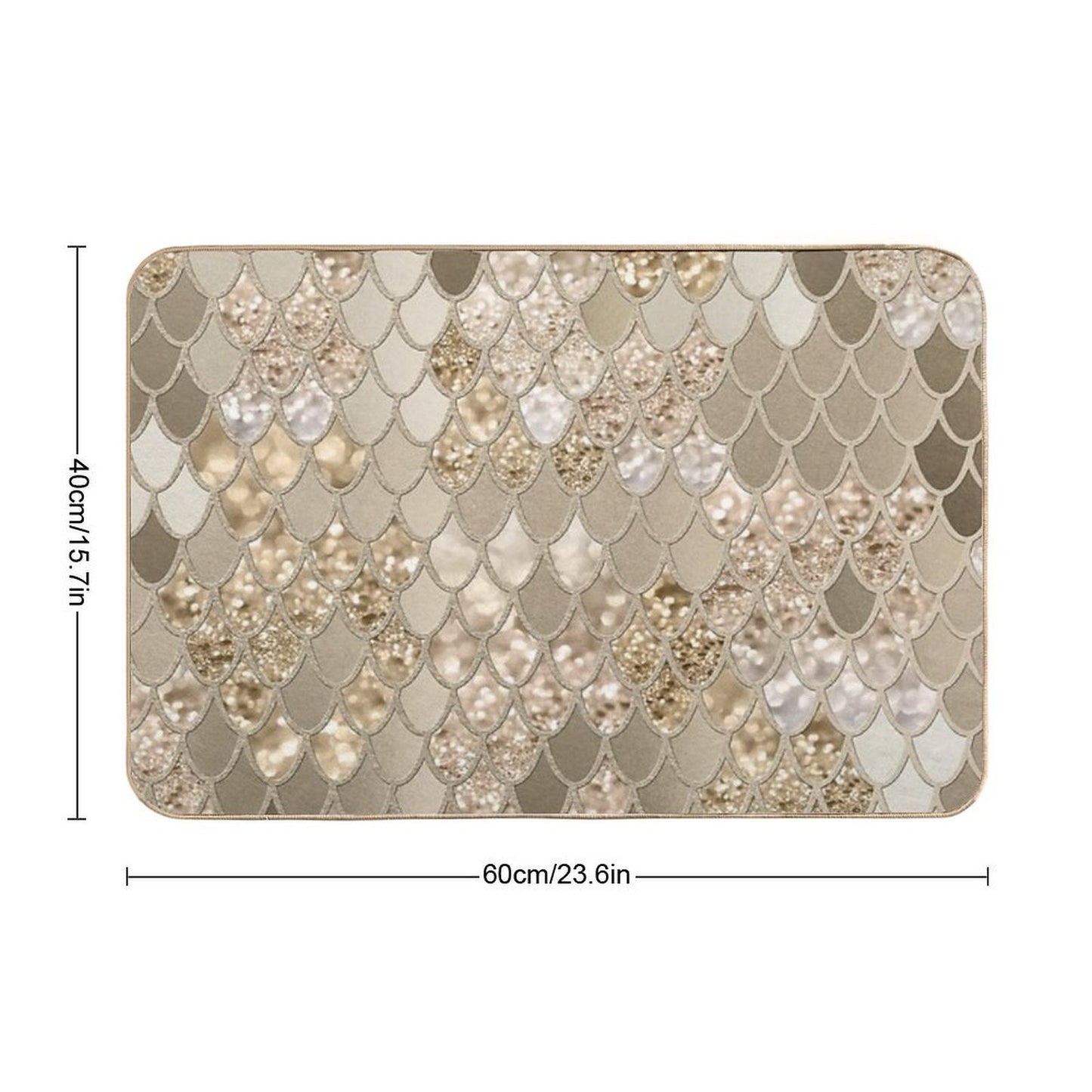 Mermaid Scales #5 (Photo of Glitter Only - Not Reflective)  Easy Maintenance Bath Mat