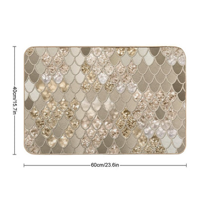 Mermaid Scales #5 (Photo of Glitter Only - Not Reflective)  Easy Maintenance Bath Mat