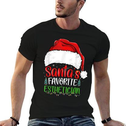 Santas Favorite Esthetician Funny Christmas Esthetician  Polyester Blend T-Shirt