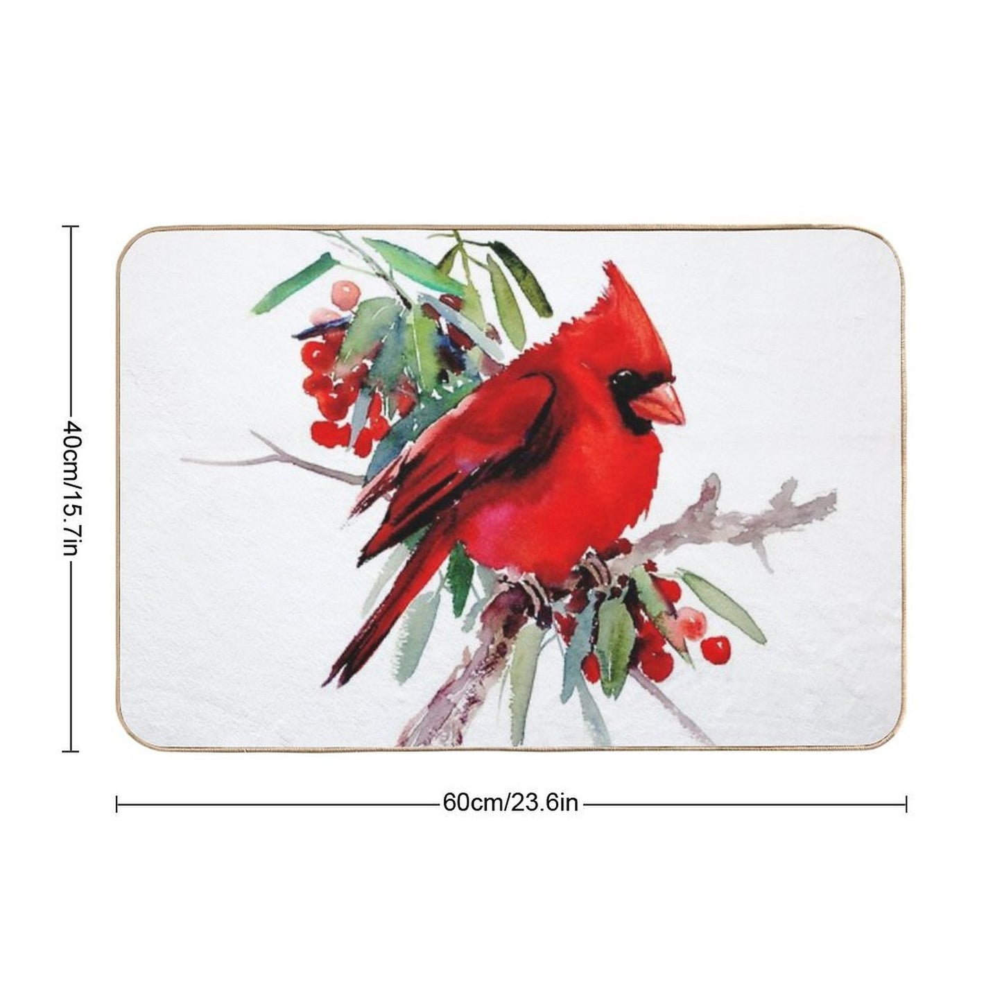 Red Cardinal  Multi-Purpose Bath Mat