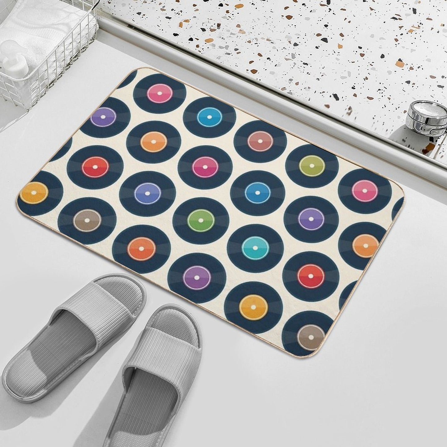 Vinyl Record Collection  Long-Lasting Bath Mat