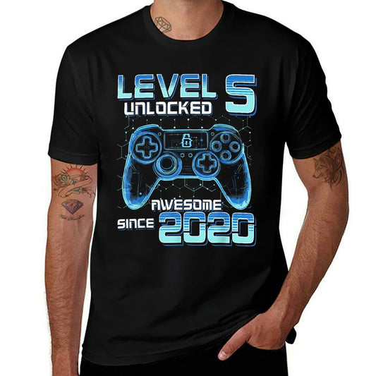 Level 5 Unlocked Video Game Party 6th Birthday Gamer Boys  Quick-drying T-Shirt
