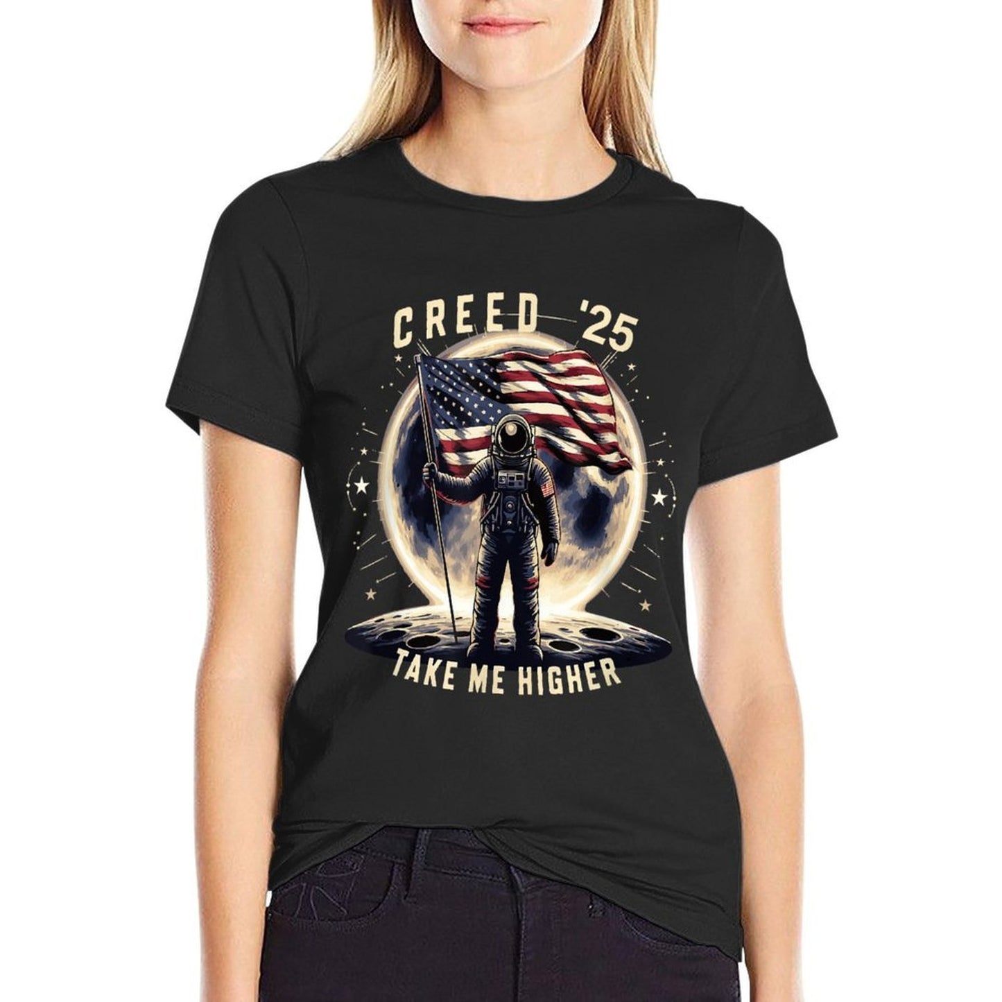 Creed 25 Take Me Higher American Astronaut  Rolled Sleeves T-Shirt