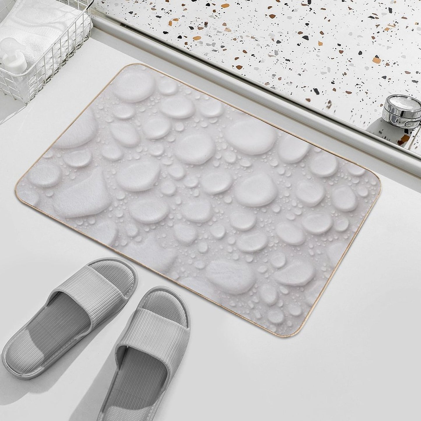 White Water Drops  Non-Slip Bath Mat
