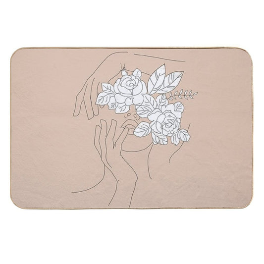 Abstract Woman Portrait  Non-Slip Bath Mat
