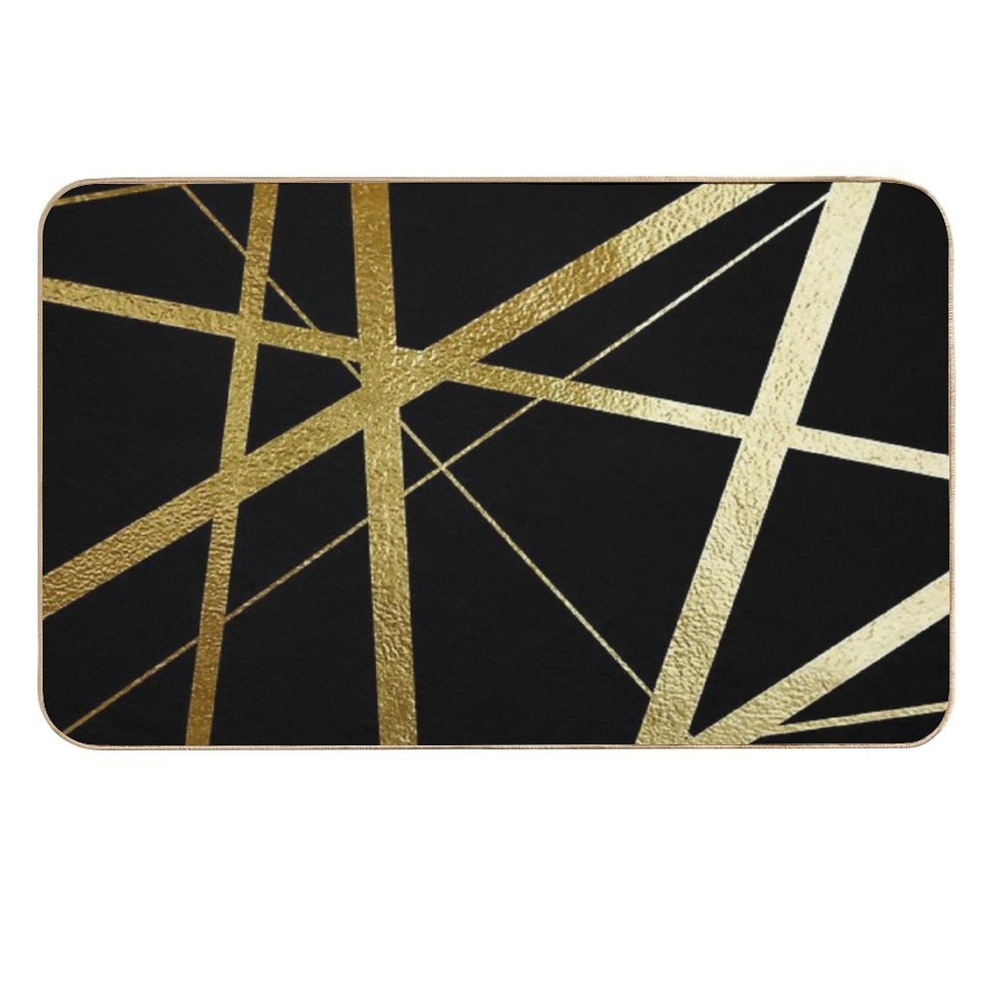 Black And Gold Geometric Luxe  Multi-Purpose Bath Mat