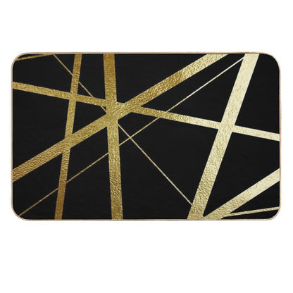 Black And Gold Geometric Luxe  Multi-Purpose Bath Mat