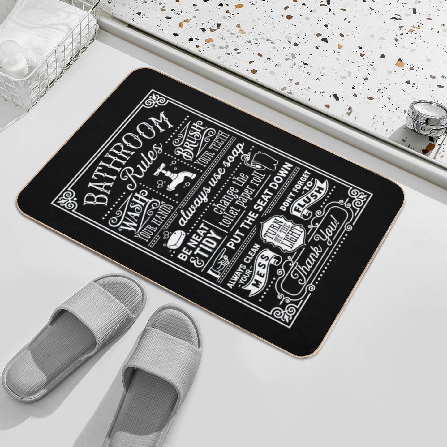 Bathroom Rules  Long-Lasting Bath Mat