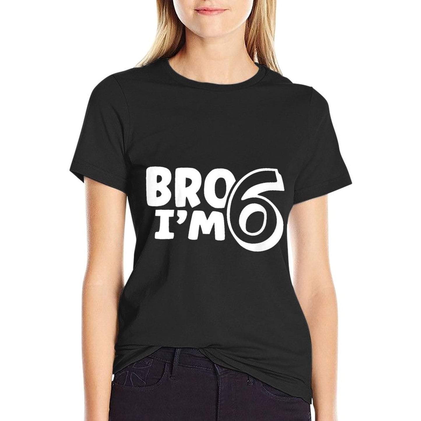 Kids Kids 6th Birthday Boy Bro I’m 6 Year Old Six Sixth  Wrinkle-resistant T-Shirt