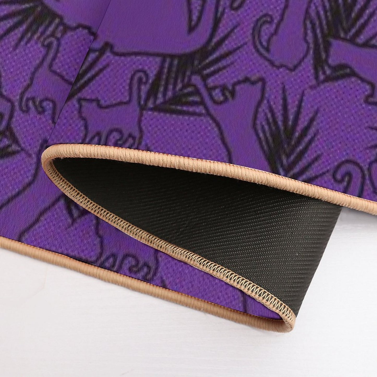 Feral Flora Gothic Cat Pattern with Jungle Flair in Black  Stain-Proof Bath Mat