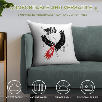 FIRE BREATHING BALD EAGLE OF PATRIOTISM Soft Home Decor Throw Pillow