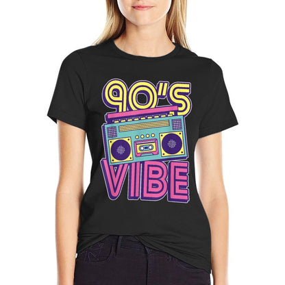 90s Vibe 1990s Music Lover Nineties Costume Party Retro 90s  Fade-proof Color T-Shirt